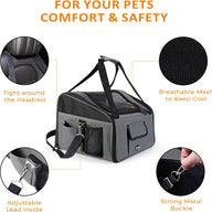 Pet Car Booster Seat (Gray, Small Pets to 13 lbs)